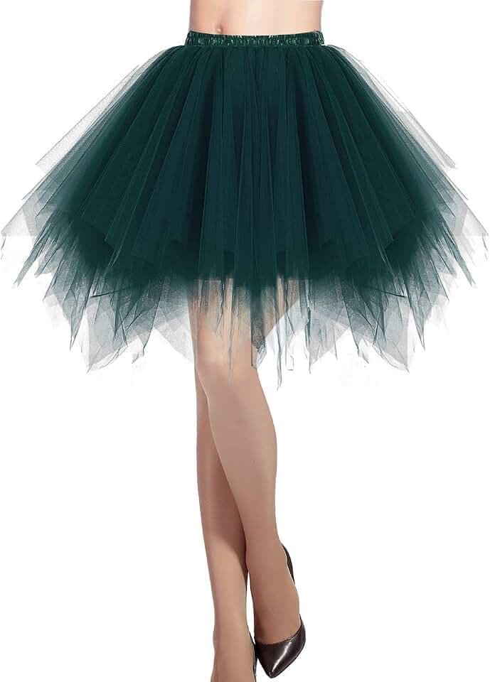 DRESSTELLS Karneval Kostüm Tüllrock Tütü Rock Fasching Cosplay Röcke Kurz 80er Party Unterrock Ballett Tanzkleid Petticoat