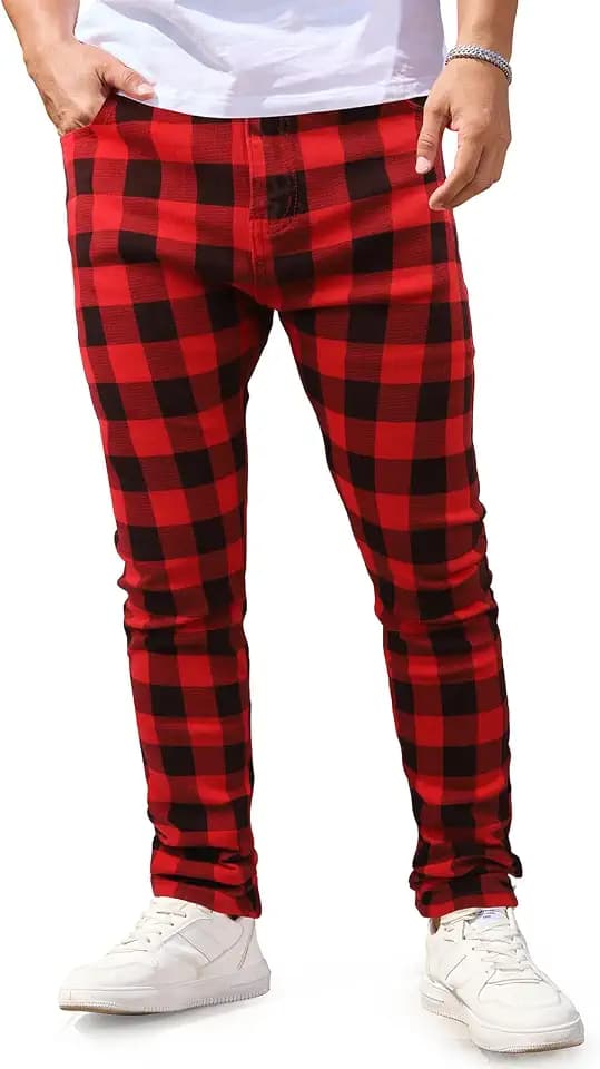 Herren-Jeans, Batikmuster, lässig, bedruckt, schmale Passform, Stretch, Skinny Denim-Hose für Herren