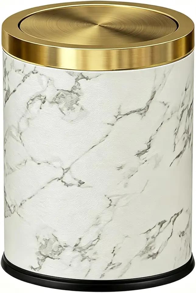 4gallon,Marble Trash Can with Lid,Medium Bedroom Garbage Can,Flip Top Trash Can for Bathroom,Bedroom,Kitchen,Living Room(Marble)