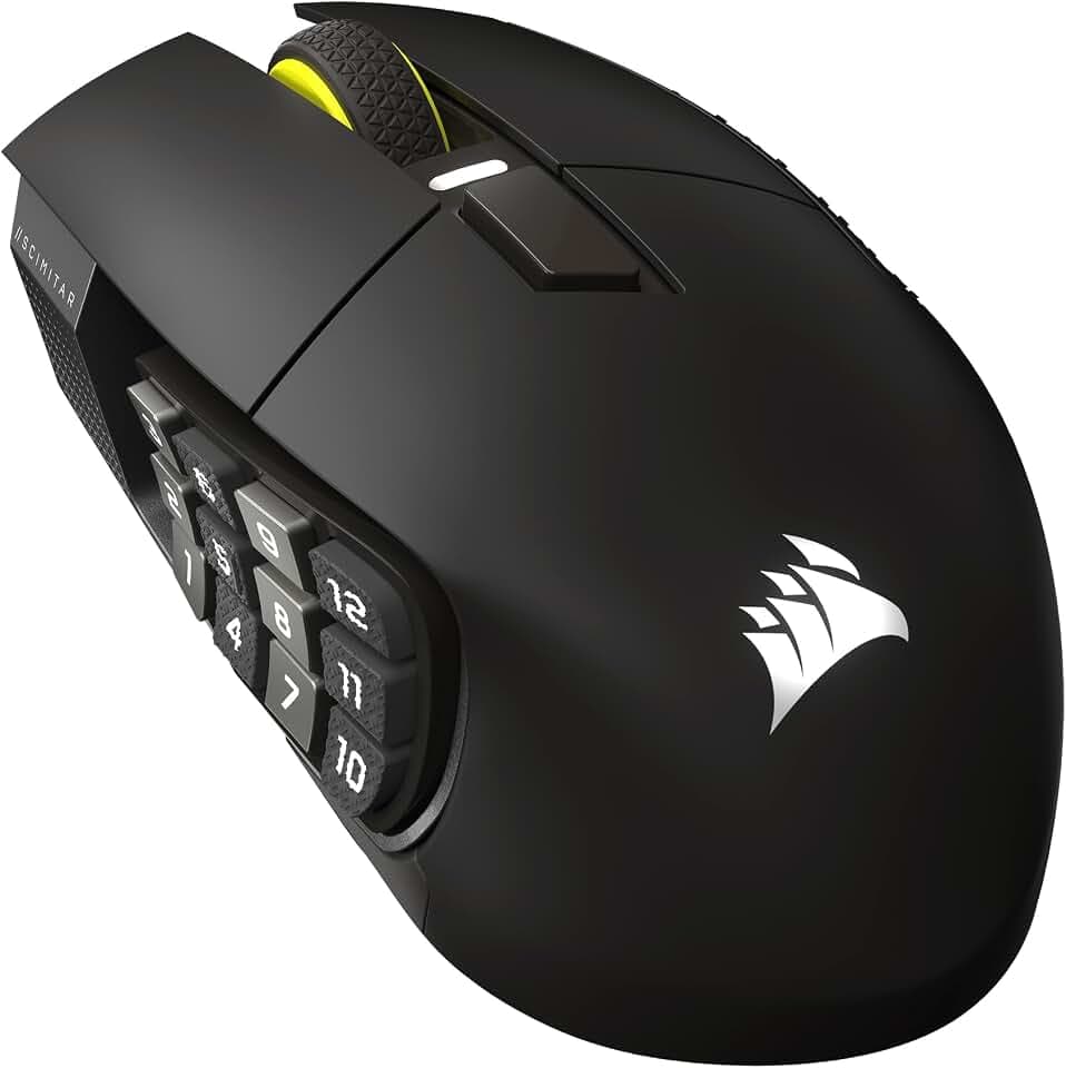 Corsair Scimitar Elite Wireless SE MMO Gaming Maus – Gunmetal | 33.000 DPI, 16 Programmierbare Tasten, Einstellbarer Key Slider, Elgato Virtual Stream Deck, 1000Hz - PC, PS5, PS4, Xbox, Mac