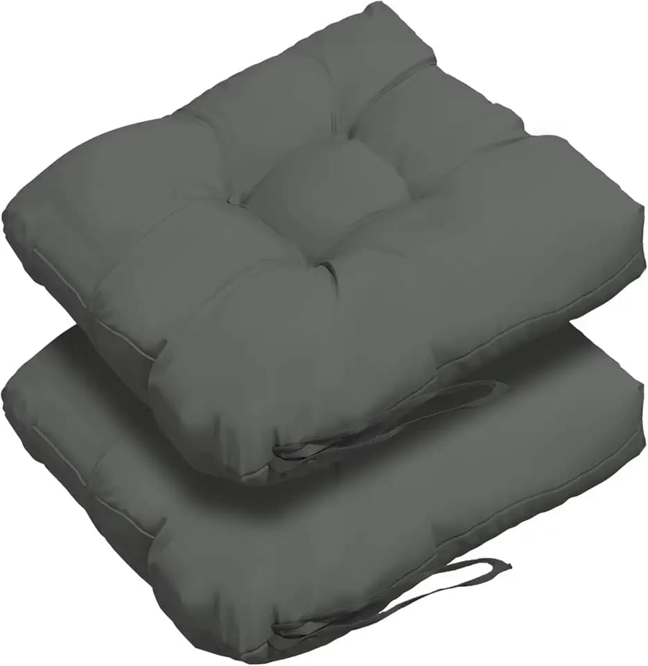 Outdoor Chair Cushion 22x22x4 Inch for Patio Furniture, 2 Pack, Dark Grey