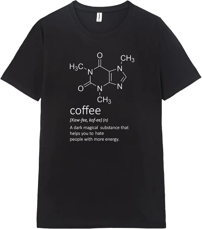Pampling Kurzarm-T-Shirt, 100% Baumwolle, Unisex-Kleidung für Damen und Herren, Siebdruck mit Rundhalsausschnitt und geradem Schnitt, Farbe Schwarz (Caffeine)