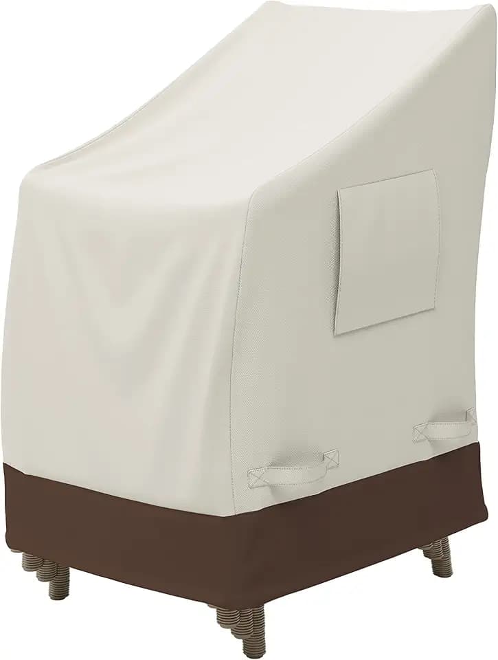 Amazon Basics Abdeckung für aufeinandergestapelte Gartenstühle, Beige, Hellbraun, 1er-Pack
