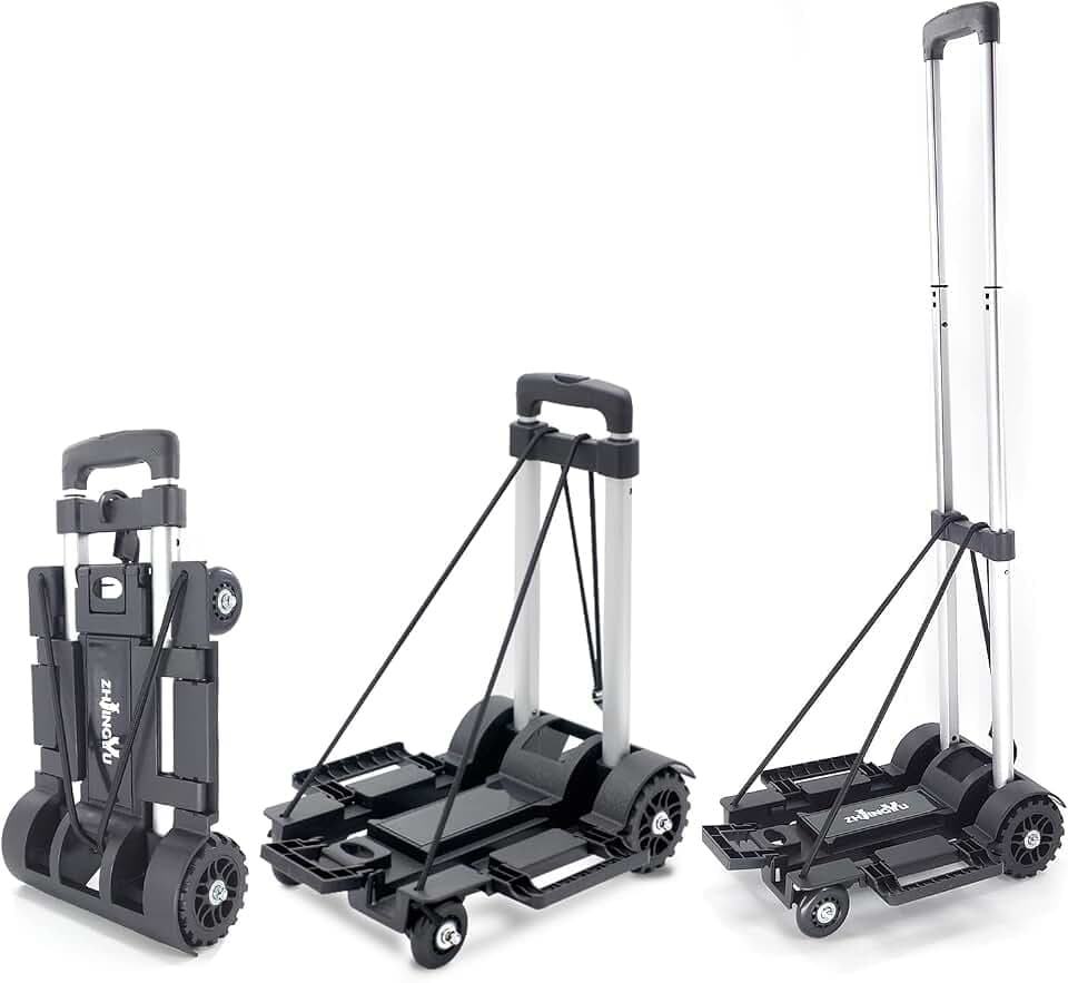 ZHJINGYU Aluminium Sackkarre Klappbar Leicht 4 Räder 45kg Tragkraft