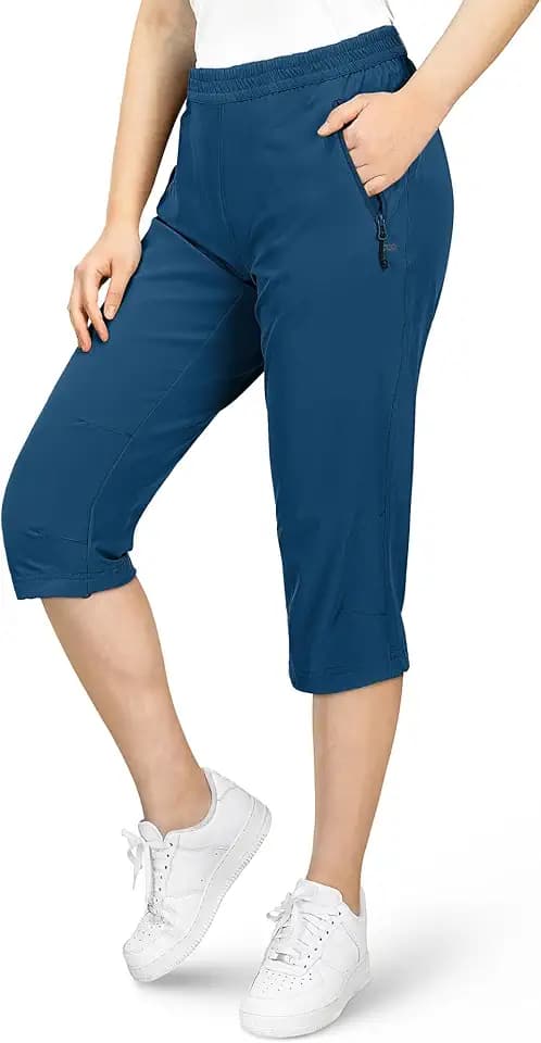 33,000ft Damen 3/4 Hose Capri Wanderhose Leichte Casual Radhose Golf Hose