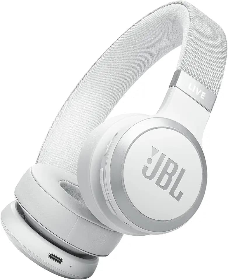 JBL Live 670NC Wireless On-Ear Headphones, Adaptive NC - White