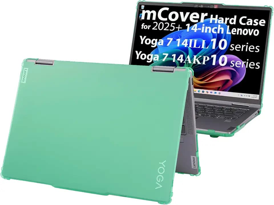 mCover case ONLY Compatible for 2025~2026 14-inch Lenovo Yoga 7 2-in-1 14ILL10 | 14AKP10 | 14IPH11 | 14AGP11 Windows Notebook PC (NOT Fitting Any Other Models) (Green)