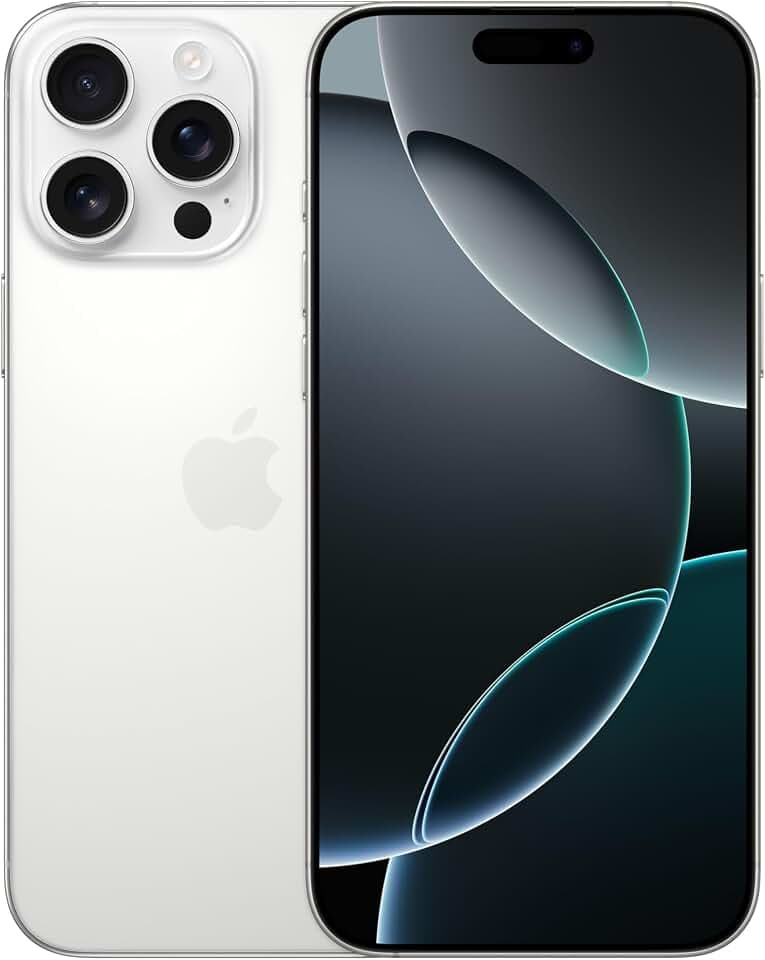 Apple iPhone 16 Pro Max 256 GB: 5G Handy mit Kamerasteuerung, 4K 120 Dolby Vision und einem großen Sprung bei der Batterielaufzeit. Funktioniert mit AirPods, Titan Weiß