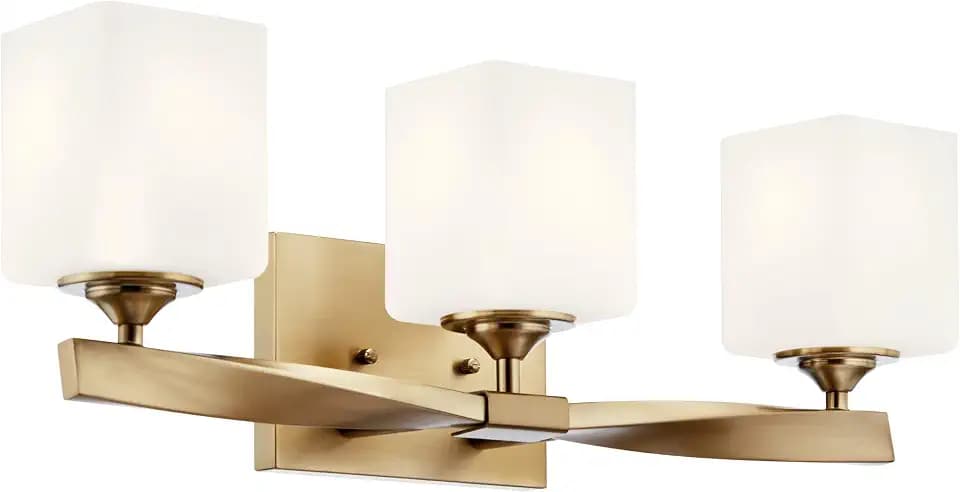 Kichler Marette 3-Light Bathroom Vanity Light, Champagne Bronze
