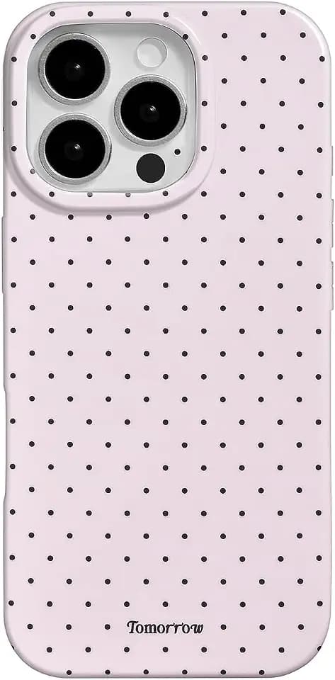inewateri for iPhone 17 Pro Case Cute Polka Dot Aesthetics Case-Pink Black