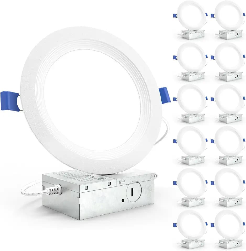Sunco 12 Pack 6 Inch Canless LED Recessed Light, Ultra Thin, 14W, Dimmable