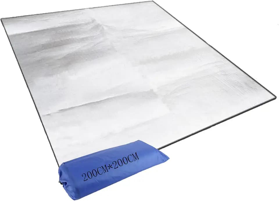 Alu Isomatte Schaummatten, 200 x 200 cm Isoliermatte Isolierdecke, Faltbare Schlafmatte für Camping, Zeltmatte Bodenmatte, Wasserdicht Thermomatte für Strand, Picknick, Camping