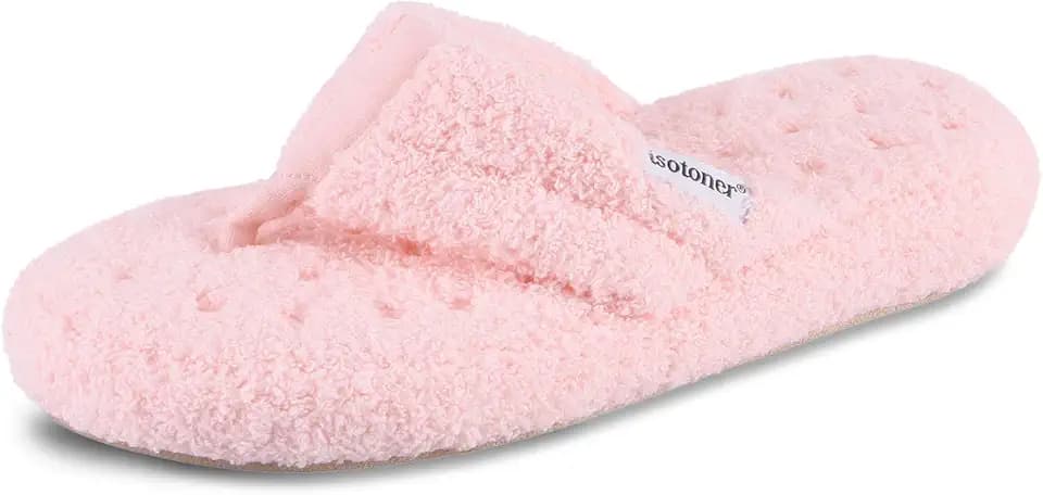 Isotoner Women's Indoor/Outdoor Plush Flip-Flop Slipper with Memory Foam Comfort