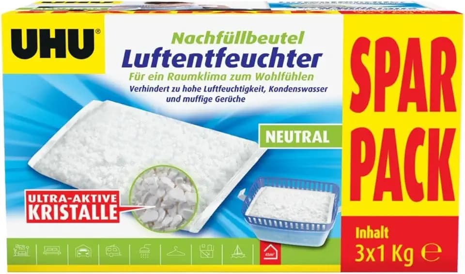 UHU Luftentfeuchter Nachfüll-Beutel 3x1000g