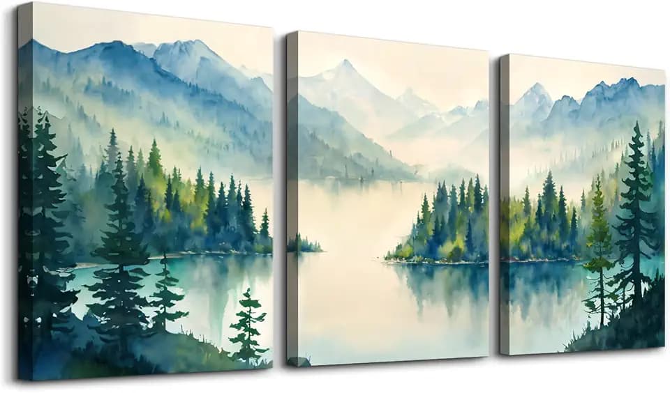 SERIMINO Nature Landscape Wall Decor, Forest Mountain Canvas Prints