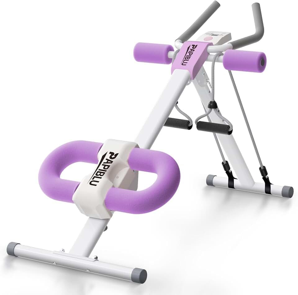 Abdominal Trainers - Adjustable Ab Trainer Machine, Foldable Abdominal Workout Equipment with Knee Protection - Home Gym Core Strength Trainer for Men & Women