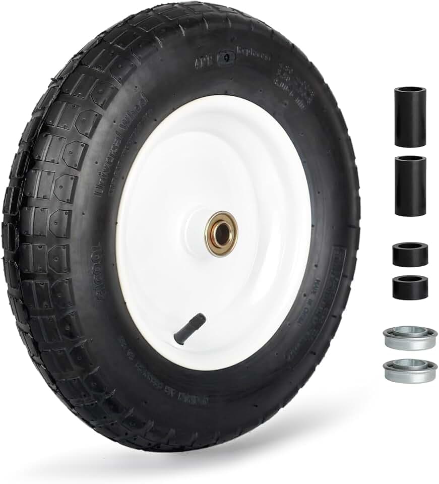 GICOOL 14" Pneumatic Wheelbarrow Tire for 4.80/4.00-8, 3.50/2.50-8, 4.00-6