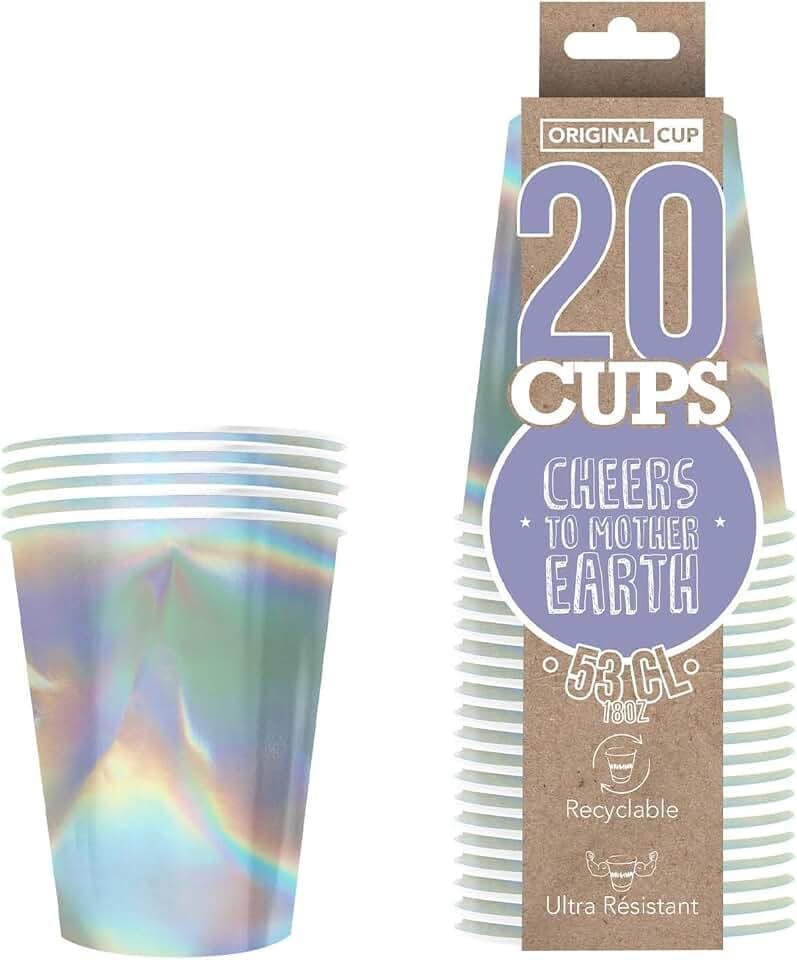 20er Pack Offiziellen Original Rainbow Cups | Amerikanische 53cl Pappbecher irisierend | Beer Pong | Premium Qualität | Becher aus wiederverwendbaren Plastik | Spülmaschinenfest | OriginalCup®
