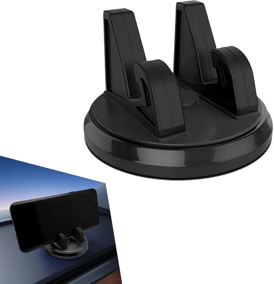 1 PC Car Dashboard Phone Mount, 360 Degree Rotating in Car Phone Mount, Anti-Slip Center Console Phone Fixing Device, Suitable for Various Dashboards (Black)