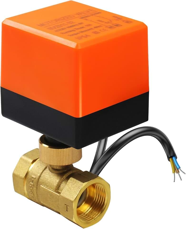 MaxAwe DN20-2 Wege Motorkugelventil, AC 220V 2-Wege-Ventil Messing Elektrisches Kugelventil, für Absperr Umschalt Flusssteuerung Zonenventil Kugelventil Motorkugelhahn Absperrhah