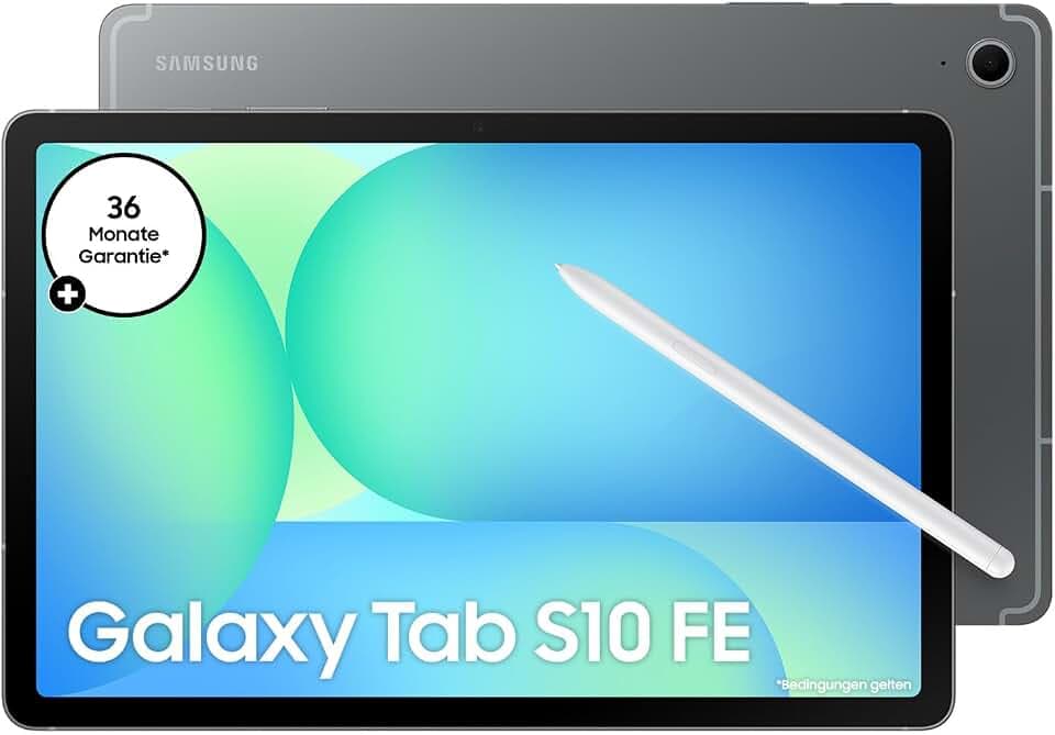 Samsung Galaxy S10 FE AI-Tablet, Android Tablet, 128 GB Speicher, 8 GB RAM, 27,70 cm/10,9" Display, Inkl. S Pen, 5G, Lange Akkulaufzeit, Gray, 36 Monate Herstellergarantie [Exklusiv auf Amazon]