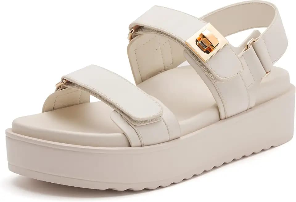 vodvob Women's Platform Sandals Cushioned Footbed Open Toe Walking Summer