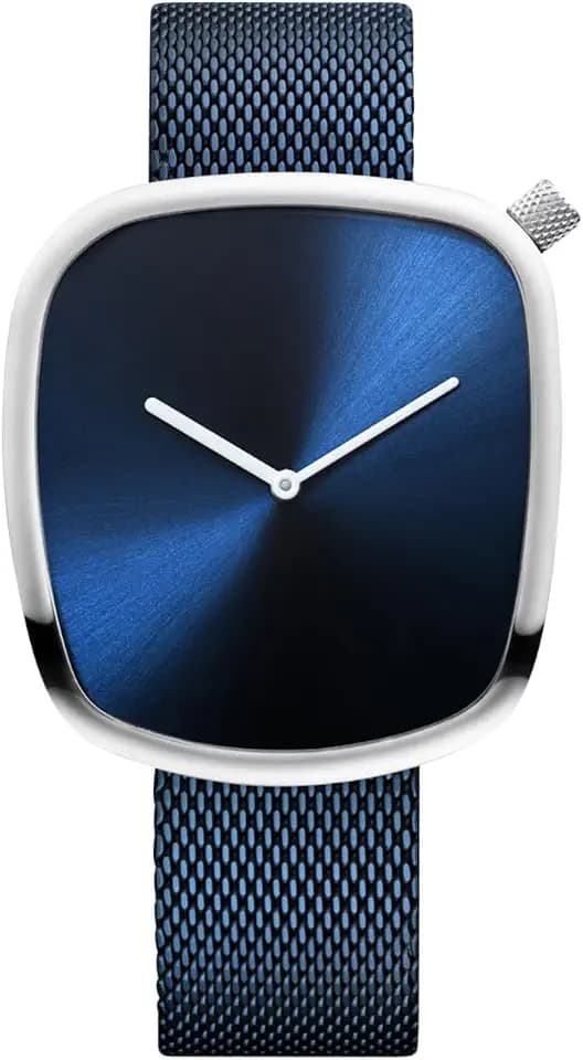 Bering Unisex Quarz Uhr | Armbanduhr 40 mm Edelstahlgehäuse und Zifferblatt | Milanaisearmband | Saphierglas | 3 ATM | 18040
