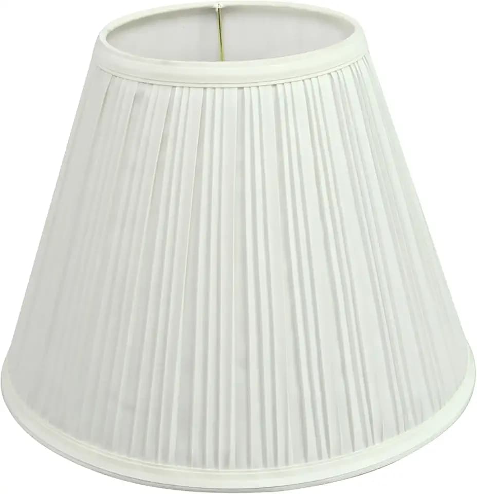 Aspen Creative 59126A Transitional Empire Shape Uno Construction Lamp Shade in Pleated Cotton White, 6" Top x 12" Bottom x 9" Slant Height