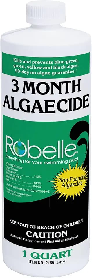 Robelle 1-Quart Premium 3-Month Algaecide for Pool, Made in USA