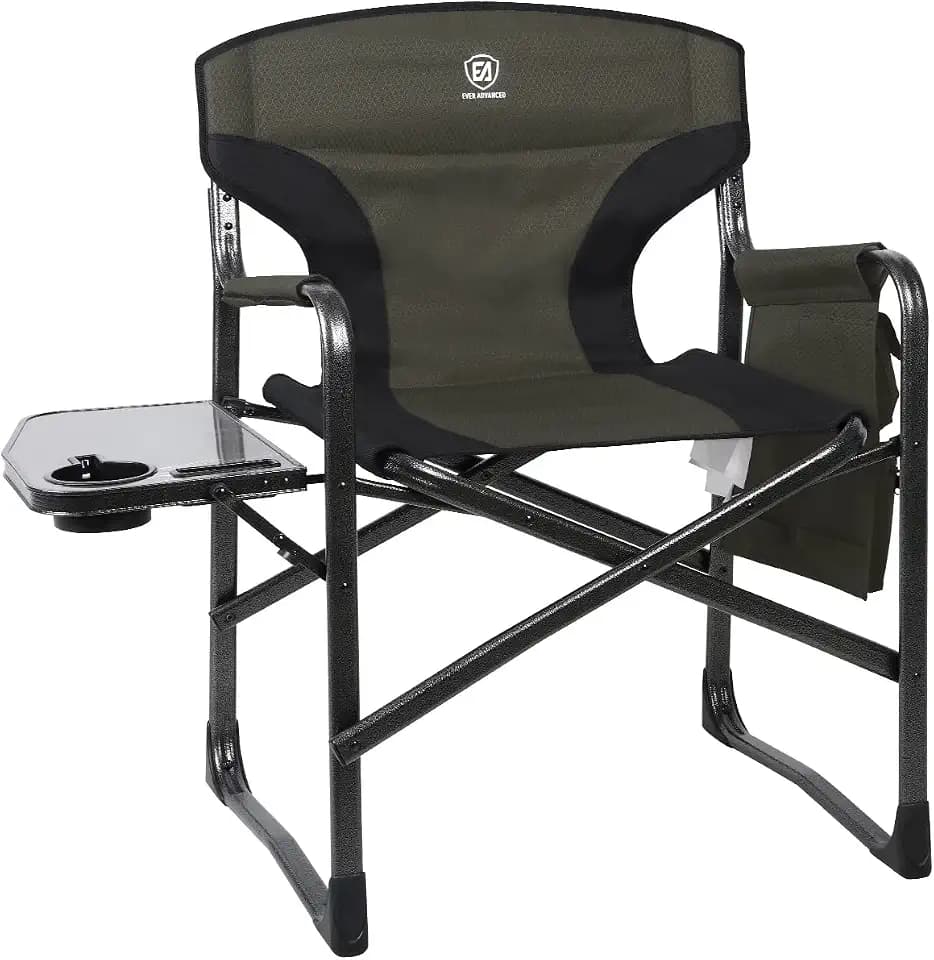 EVER ADVANCED Lightweight Aluminum Director Camping Chair, 350 lb Capacity