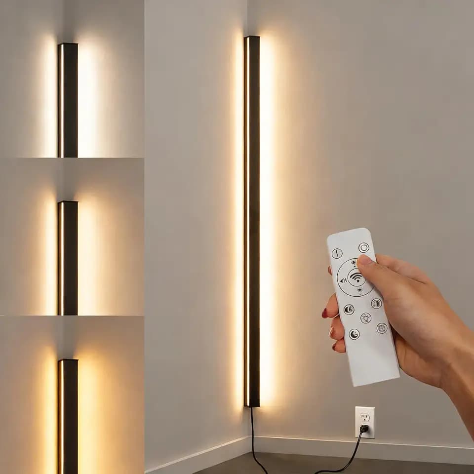 LANMOU Lange LED Wandleuchte 120 cm Innen mit Fernbedienung, Dimmbar
