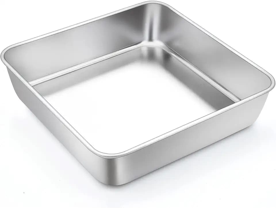 TeamFar 9 x 9 Inch Baking Pan, Stainless Steel Square Cake Pan
