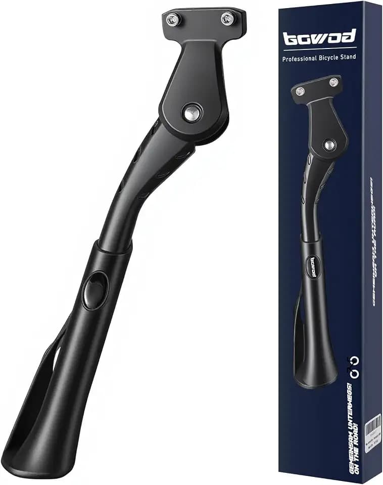 Heavy Duty Bike Kickstand 24"-29", Non-Slip Large Foot with Cleats for Electric Bike, Adult Bike, Mountain Bike.Aluminum Alloy Material, Required 2 Holes in Bike Chainstay(40mm Apart).