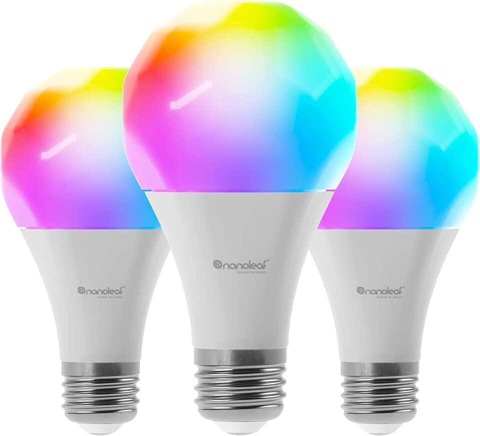 Nanoleaf Essentials | Smart A19 Bulb | 800Lm | White | 2700K-6500K | 120V-240V | E27 V2 - 3PK