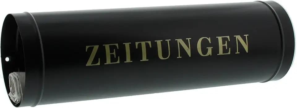 Burg-Wächter Zeitungsrolle mit Seitendeckel, Briefkastenergänzung, Rund, Verzinkter Stahl, 800 S, Schwarz (ähnlich RAL 9005)