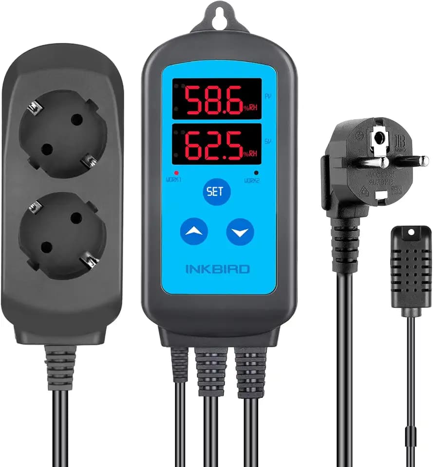 Inkbird IHC-200 Feuchtigkeitsregler 220V Play und Plug Hygrostat,Luftbefeuchter Luftentfeuchter für Pilz Gewächshaus Terrarium
