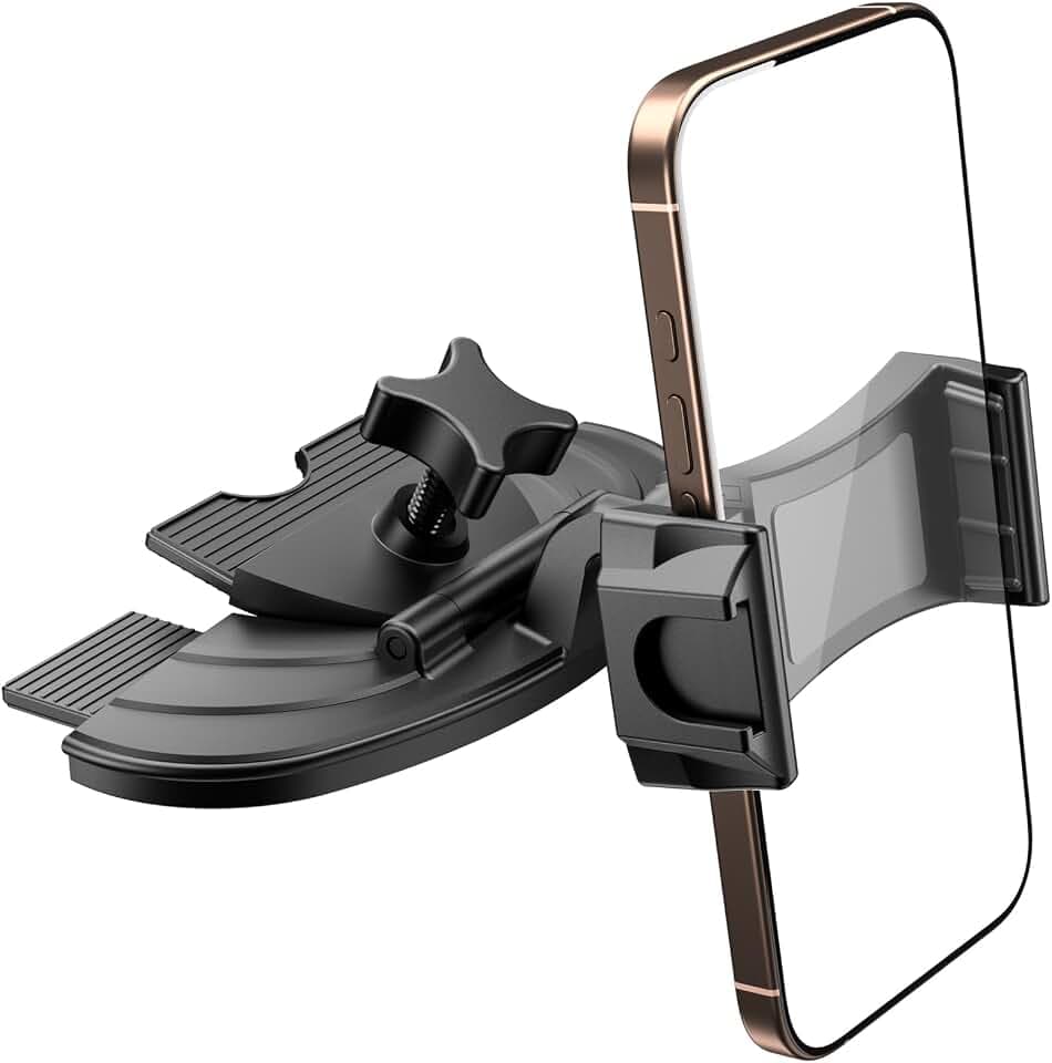 MAGJIEYX Handyhalterung Auto CD Schlitz, 360° Drehbar CD Autohalterung Ultra stabil Universal Handy Halterung kompatibel für iPhone 16 15 14 13 12 Serie Samsung 4.7''-7'' Smartphones Zubehör