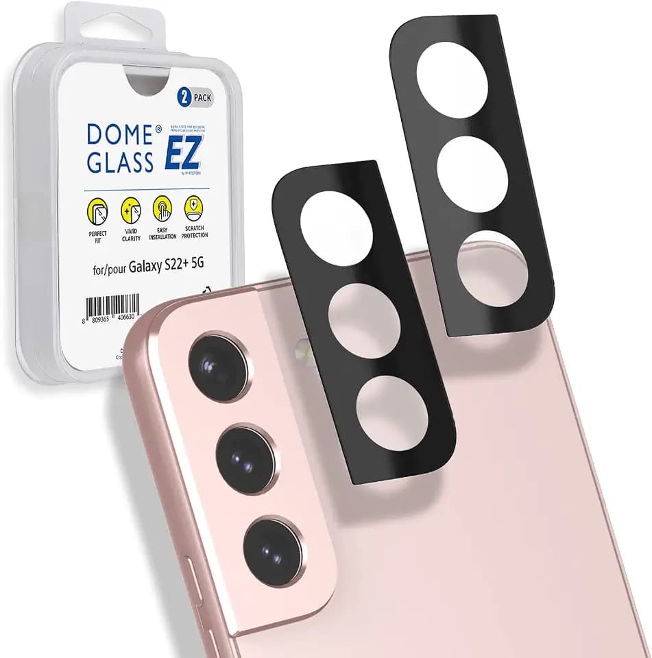 Whitestone Kameraschutzfolie für Galaxy S22 Plus, One Touch EZ, 2 Stück, Aluminiumlegierung, Hüllenfreundlich