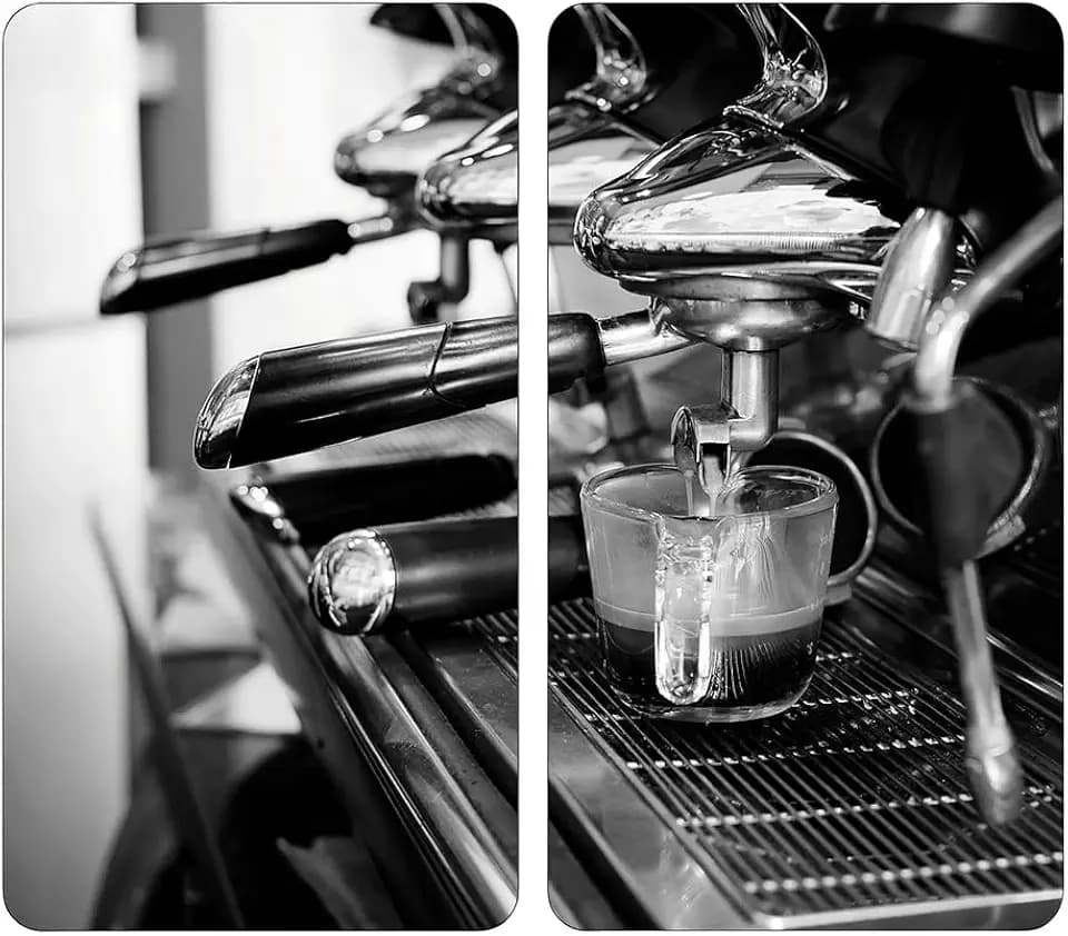 KESPER | Glasschneideplatte/Herdabeckplatte/Buffetplatte, Material: ESG-Sicherheitsglas, Maße: 50 x 28,5 cm, Stärke: 0,4 cm, Fußhöhe: 3 mm, Motivfolie: Espresso Grau | 37533 13