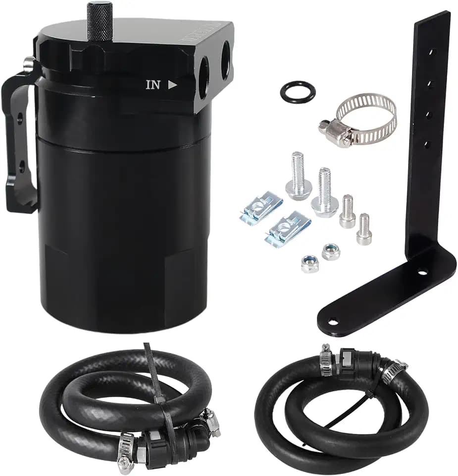 Oil Catch Can Compatible with Ford F150 5.0L 2.7EB 3.5EB 2011-2024, Expedition 3.5L EcoBoost 2018-2021 - 350ml Baffled Oil Separator Tank