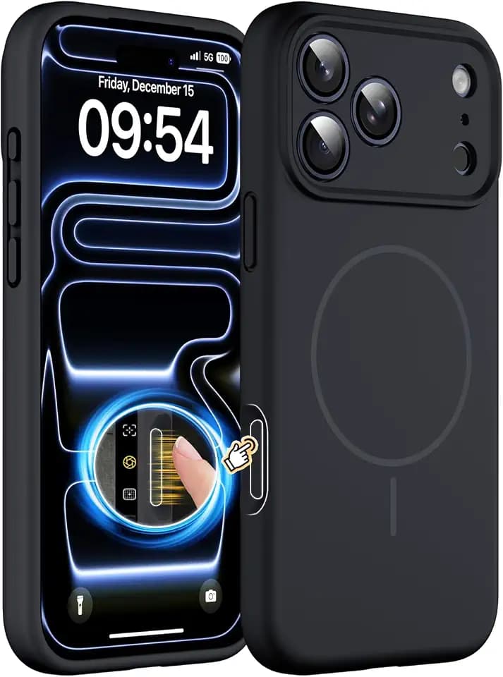 Magnetic for iPhone 17 Pro Max / 18 Pro Max Case, Silicone, Black