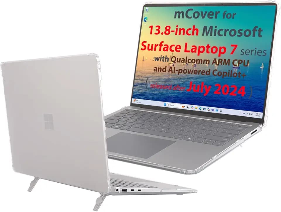 mCover Case ONLY Compatible for 2024+ 13.8" Microsoft Surface Laptop 7 Windows PC with ARM CPU and AI-Powered Copilot+ (NOT Fitting Other Surface Models) - Clear