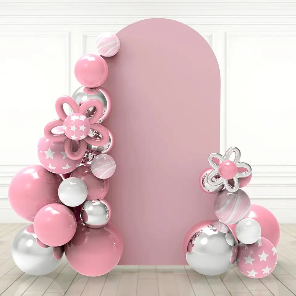 Babenest 7.2Ft Dusty Pink Wedding Arch Backdrop Cover for Party Deco