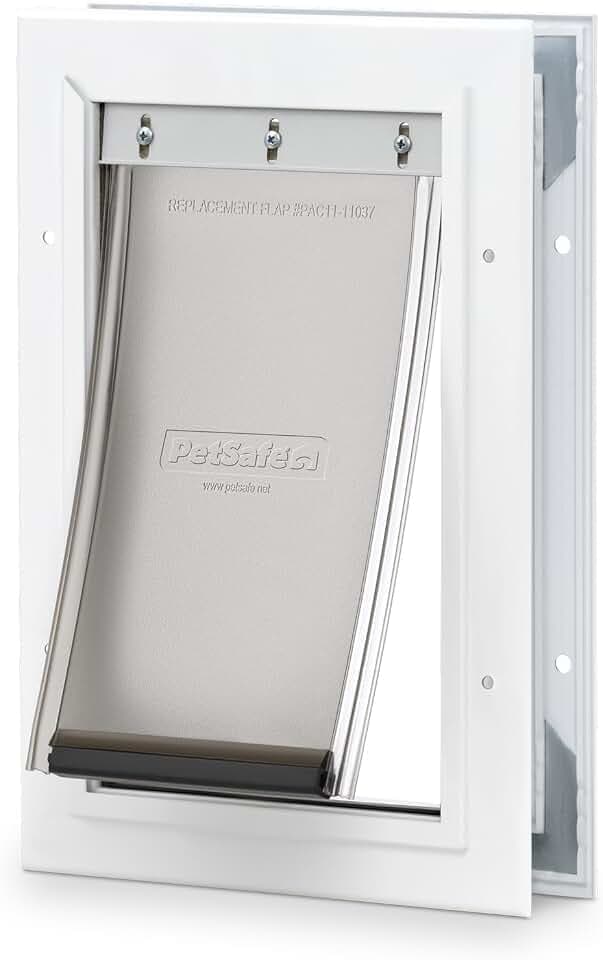 PetSafe Freedom Aluminium-Haustiertür für Hunde und Katzen, klein, weiß, getönte Vinylklappe