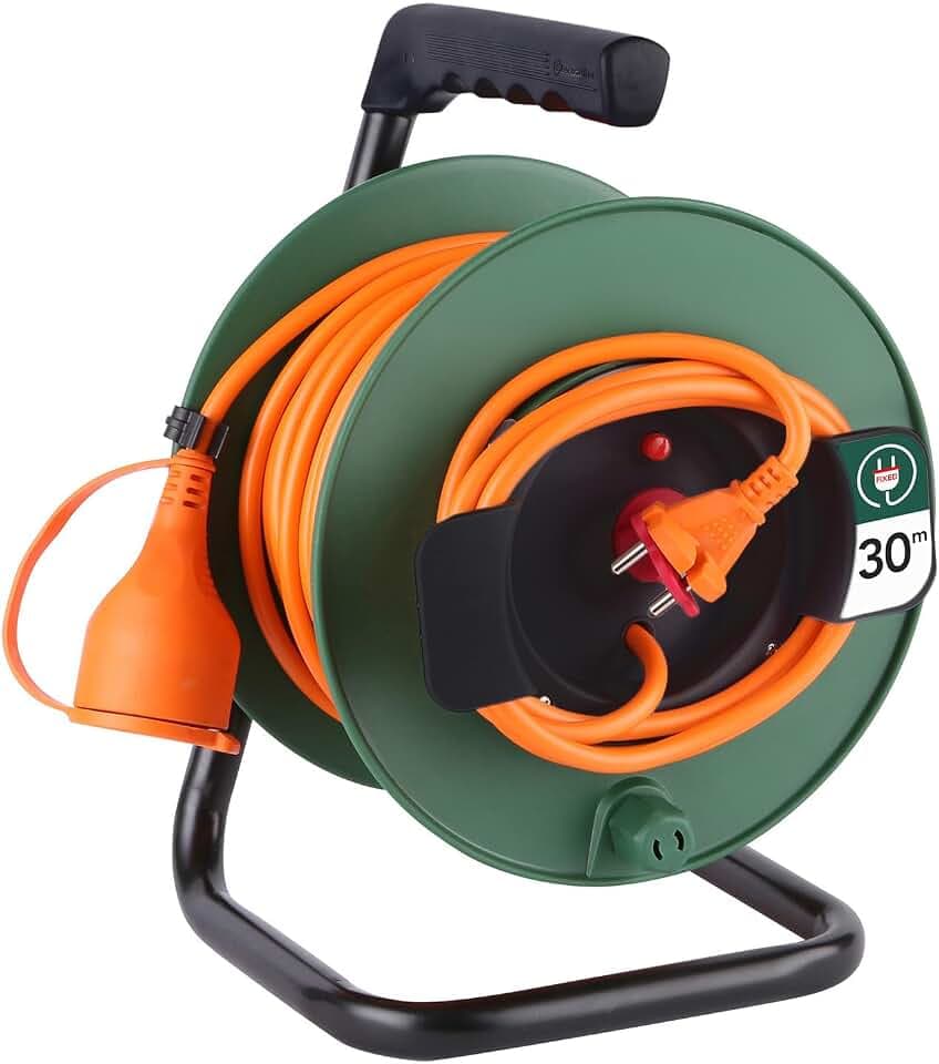 Electraline Kabeltrommel für Gärten , Grün, grün, 20866138FG, 30 M