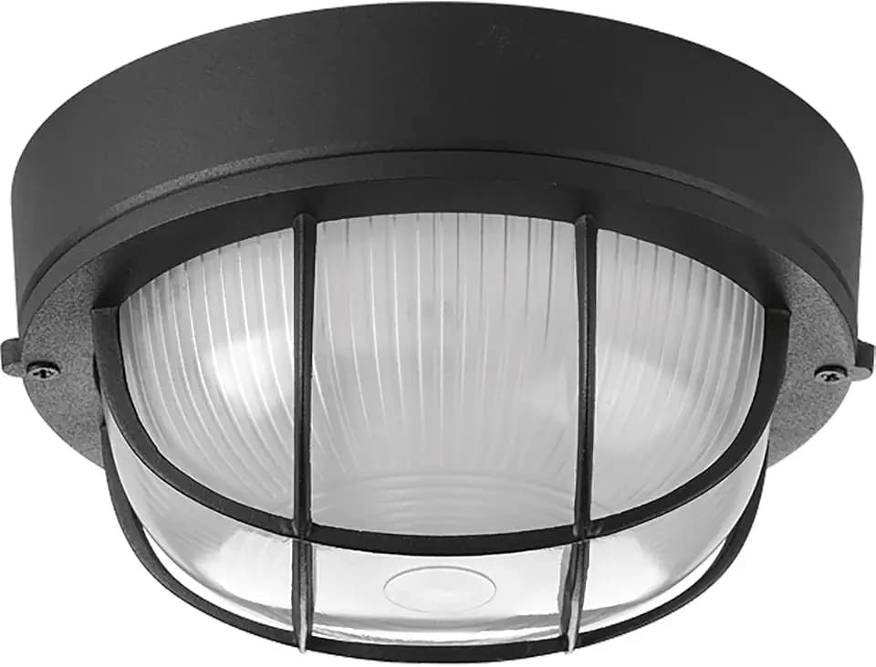 Progress Lighting Bulkhead Flush Mount Light, Black