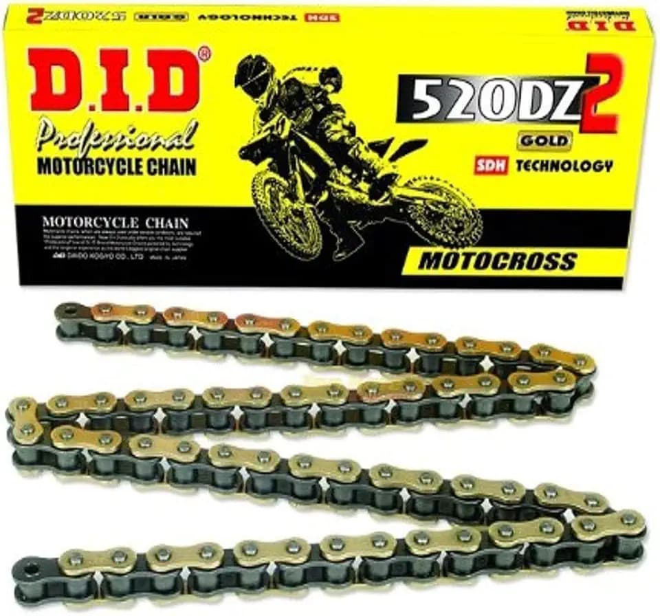 DID (520DZ-112) Gold 112 Link High Performance DZ2 Series Non-O-Ring Chain with Connecting Link