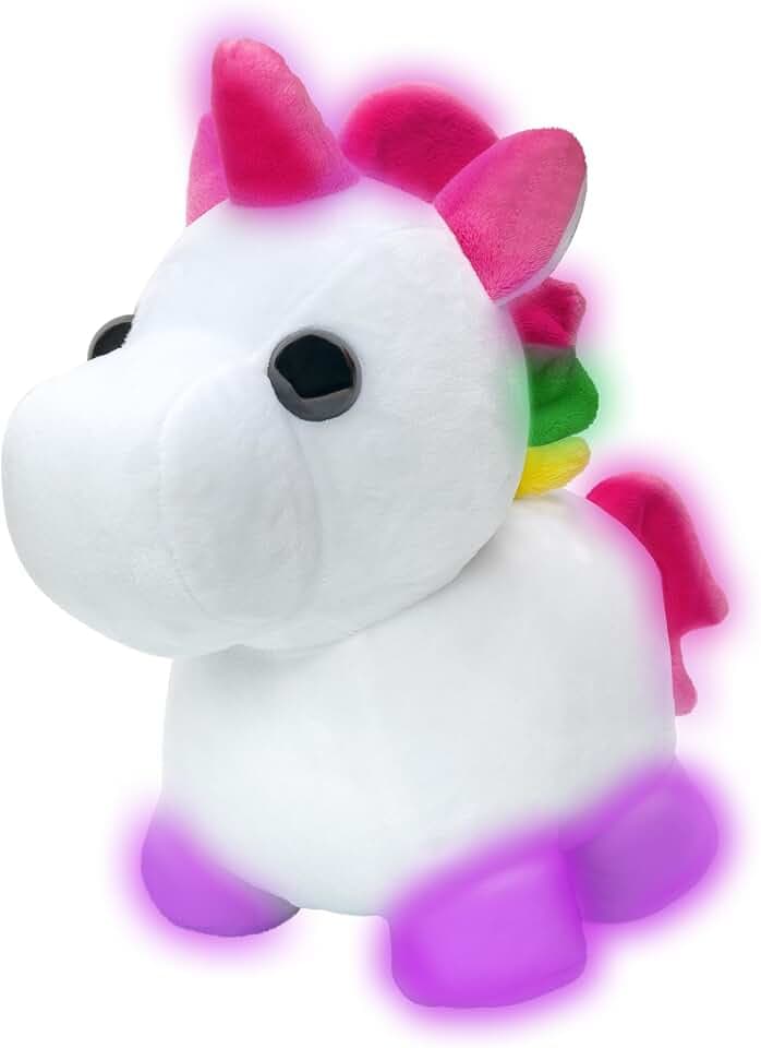 Adopt Me! AME0011 - 30 cm Leucht Plüsch - Einhorn, offizielles Plüsch mit exklusivem Spielcode