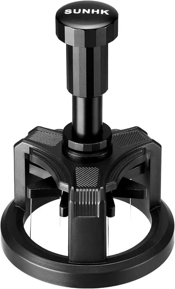 51mm WDT Tool Espresso,Press-to-Rotate Espresso Distribution Tool with Magnetic Base,Adjustable Depth Espresso Needles Distributor Tool,8 Needles Coffee Stirrer Tool for Home and Professional Baristas