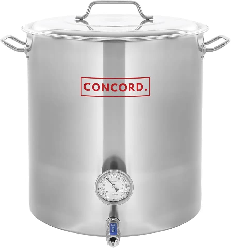 CONCORD Stainless Steel Home Brew Kettle Stock Pot (Weldless Fittings) (30 QT/ 7.5 Gal)